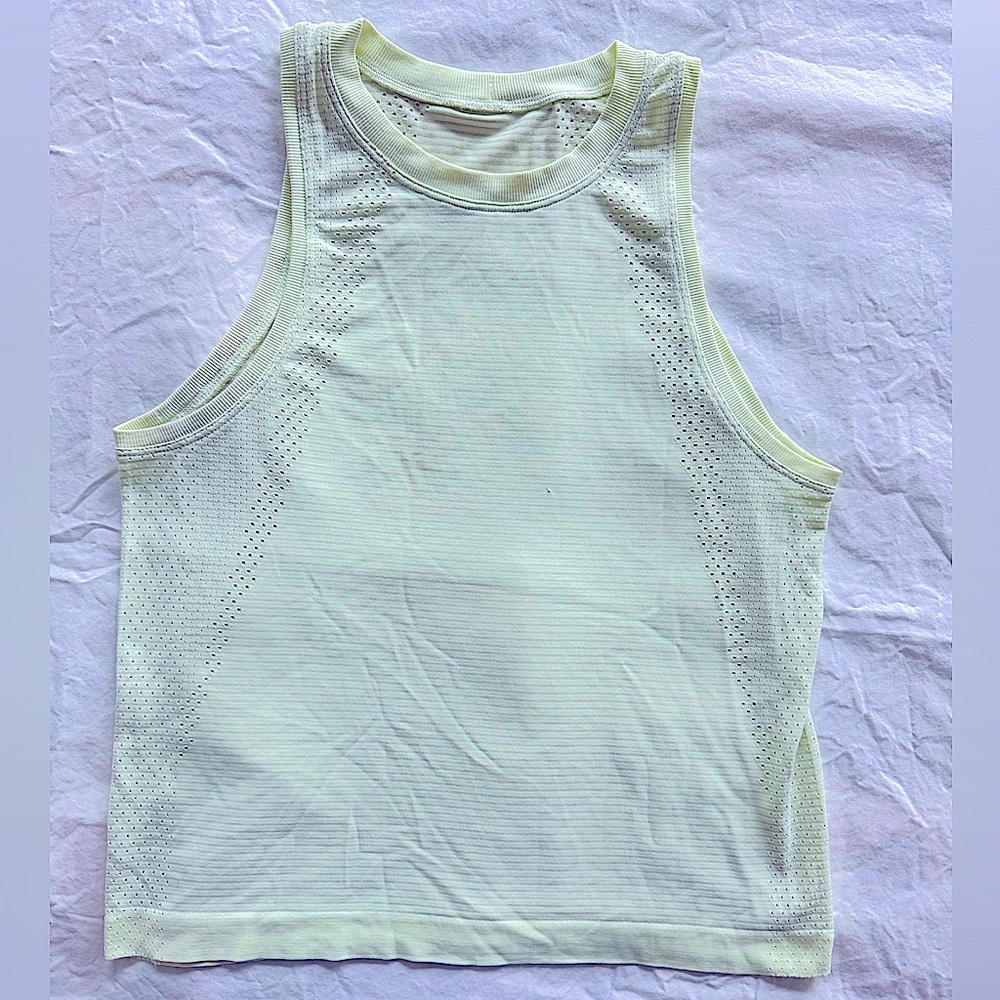 Lululemon Train to Be Tank, neon yellow, size 4